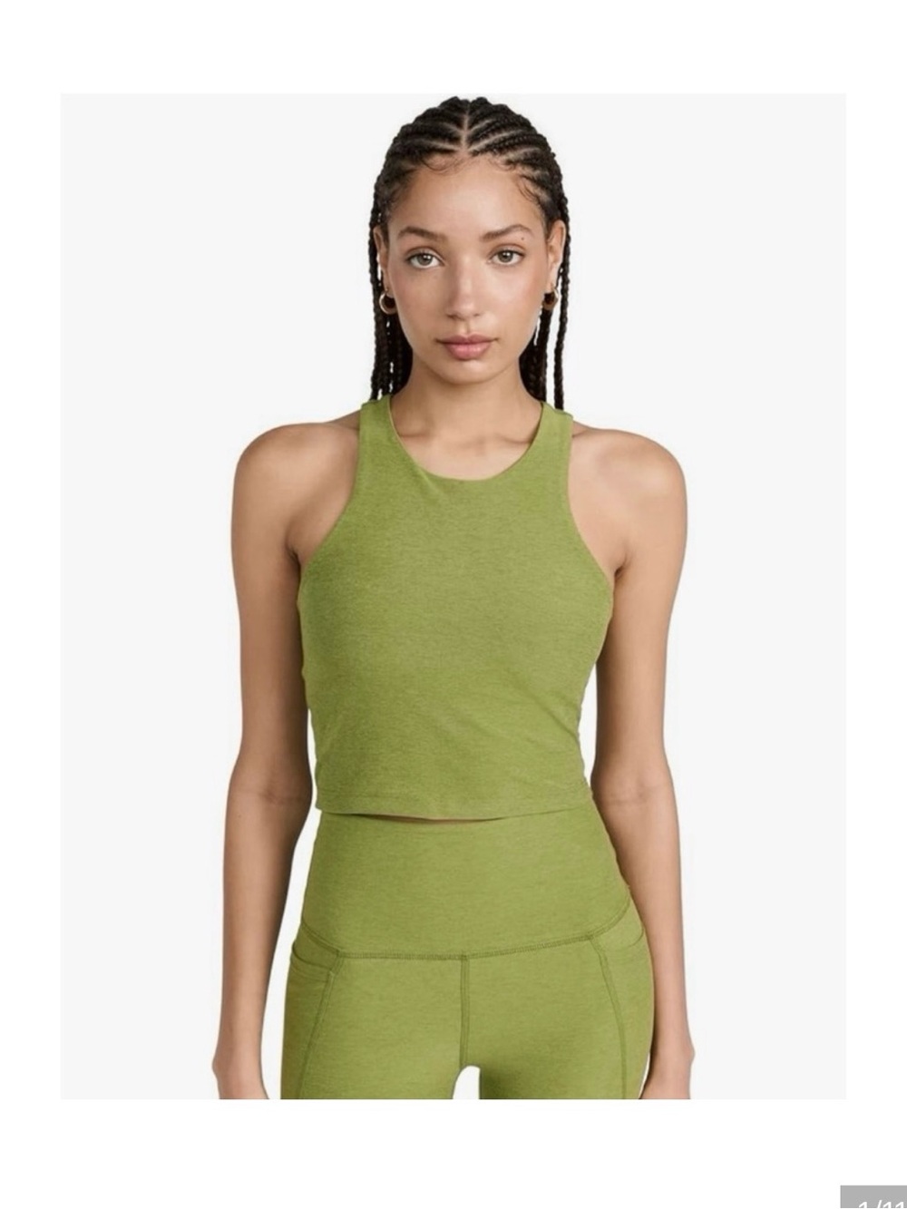 Green beyond yoga spacedye high neck workout top